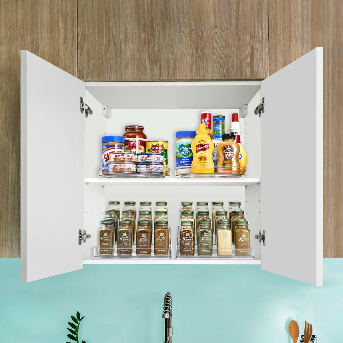 Sorbus Spices Organizer Set with Lazy Susan and 3-Tier Spice Shelf - 10