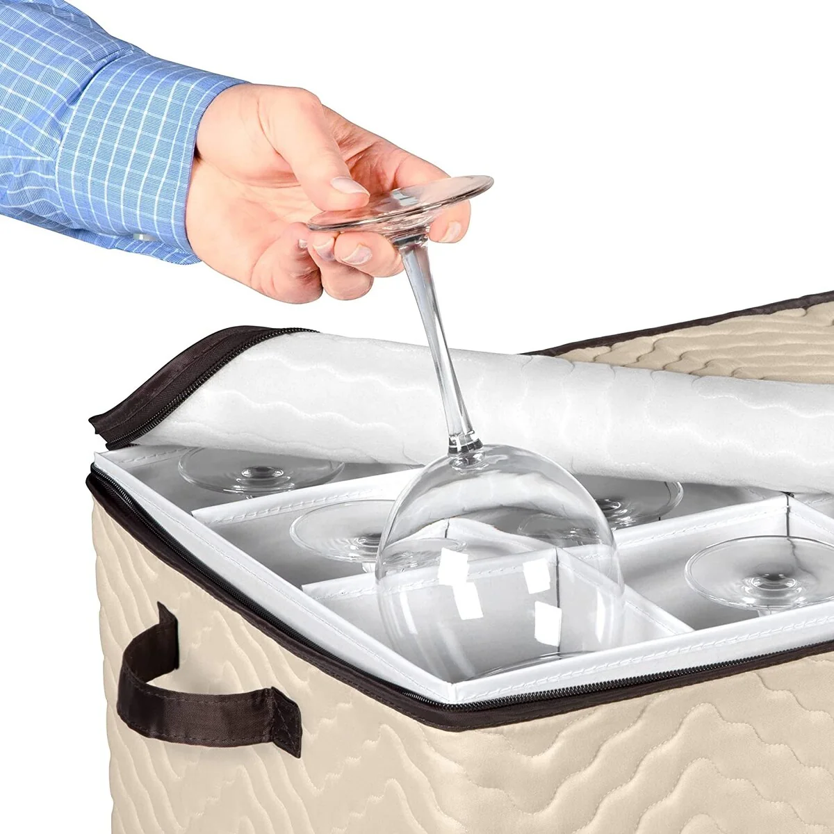 Stemware Storage Case for Wine Glasses - Holds 12 Glasses -19