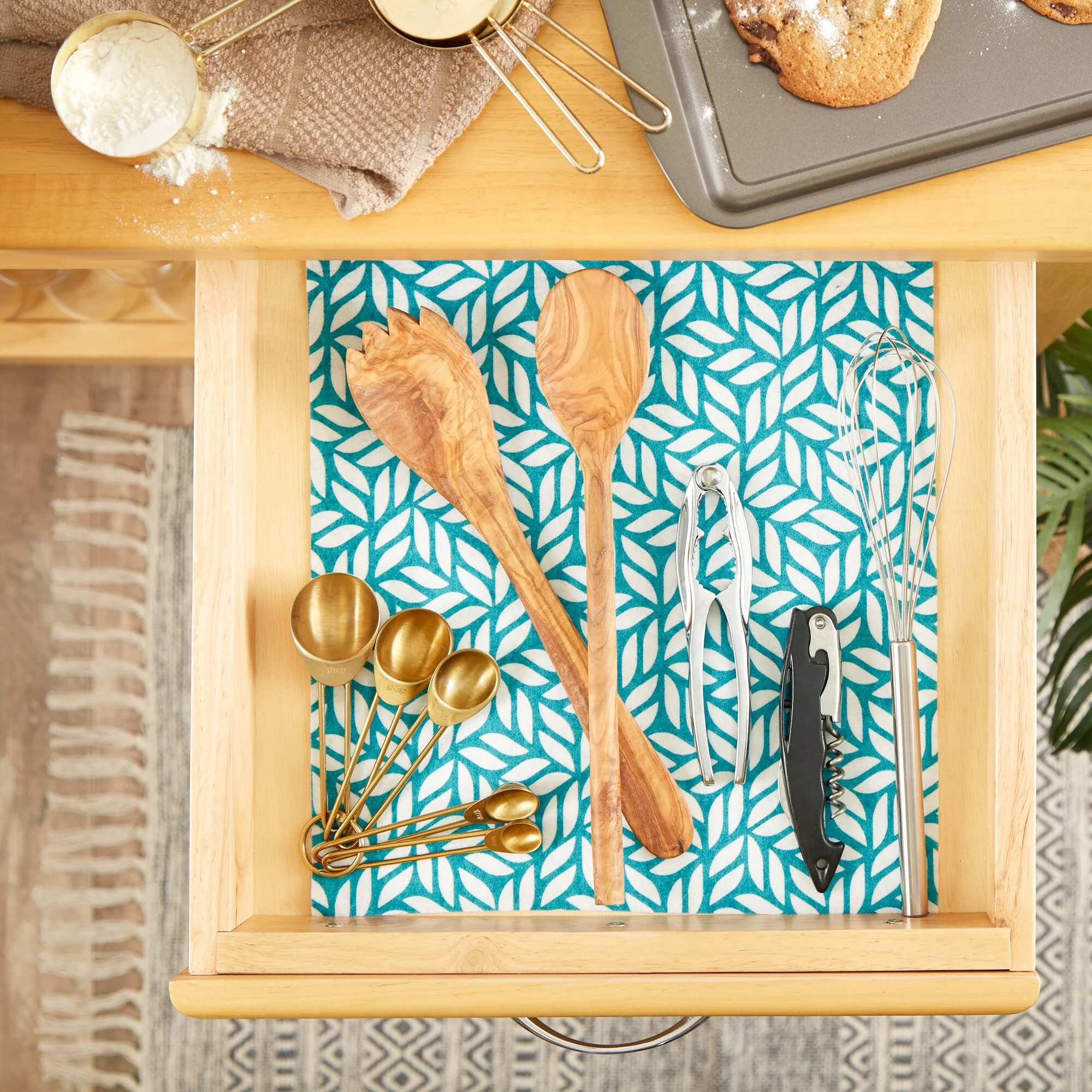 DII Nautical Blue Market Print Fridge Liner (Set of 6)