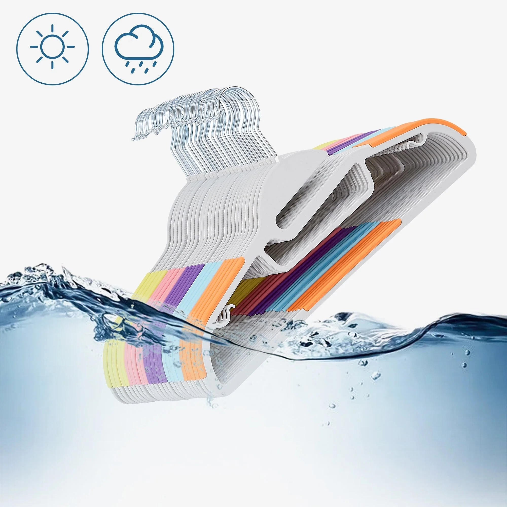 Non-Slip Plastic Clothes Hangers with clips Heavy Duty Dry Wet Clothes Hangers Space-Saving Swivel Hook