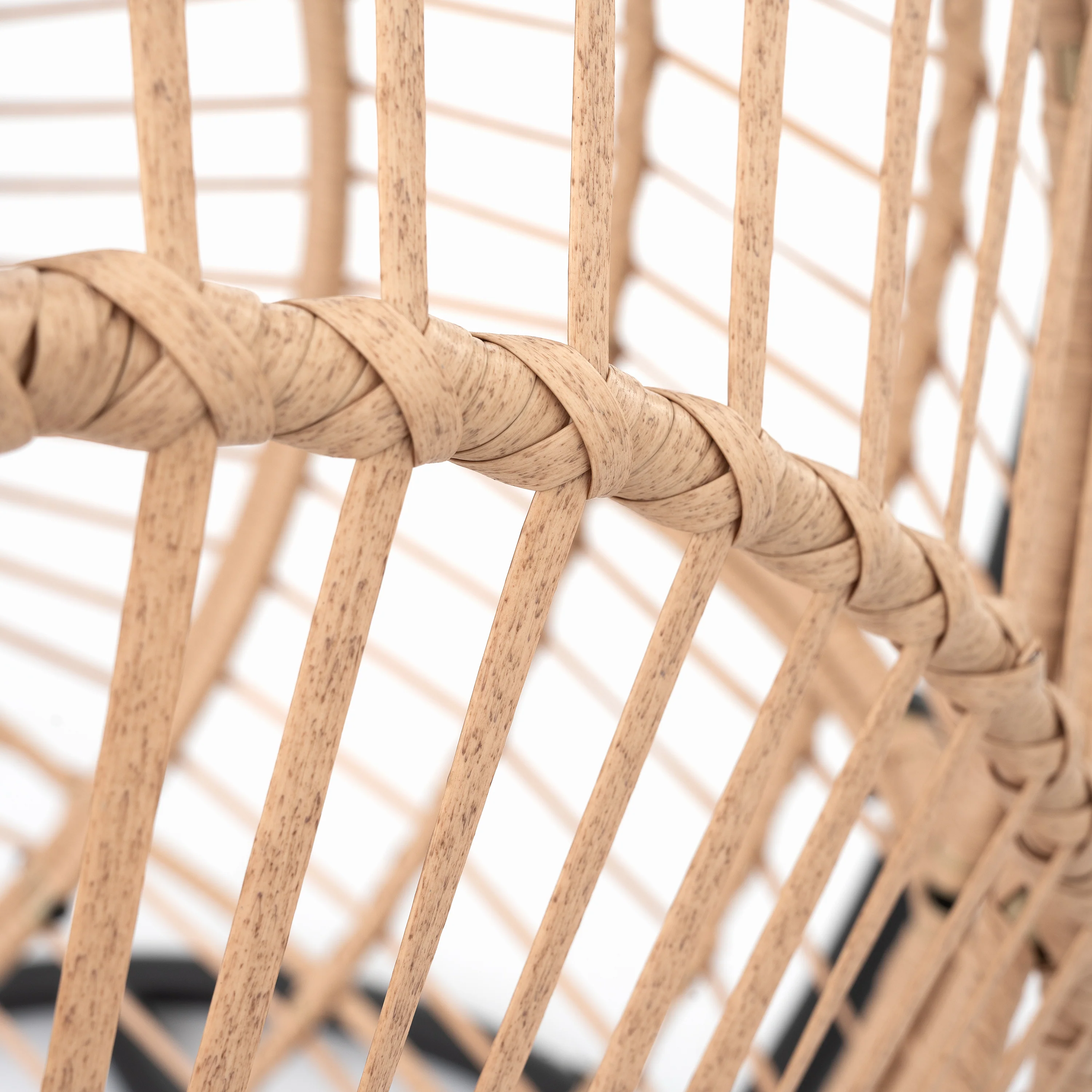 Outdoor Swing Egg Chair with Beige Cushion