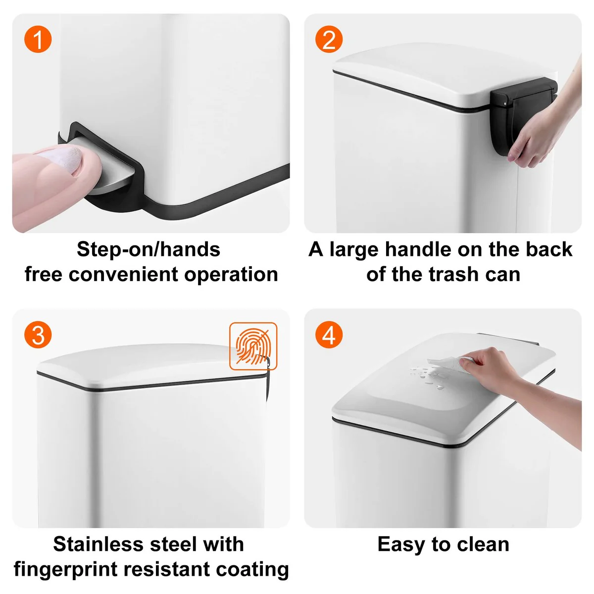 Innovaze 11.9 Gallon Slim Matt Trash Can