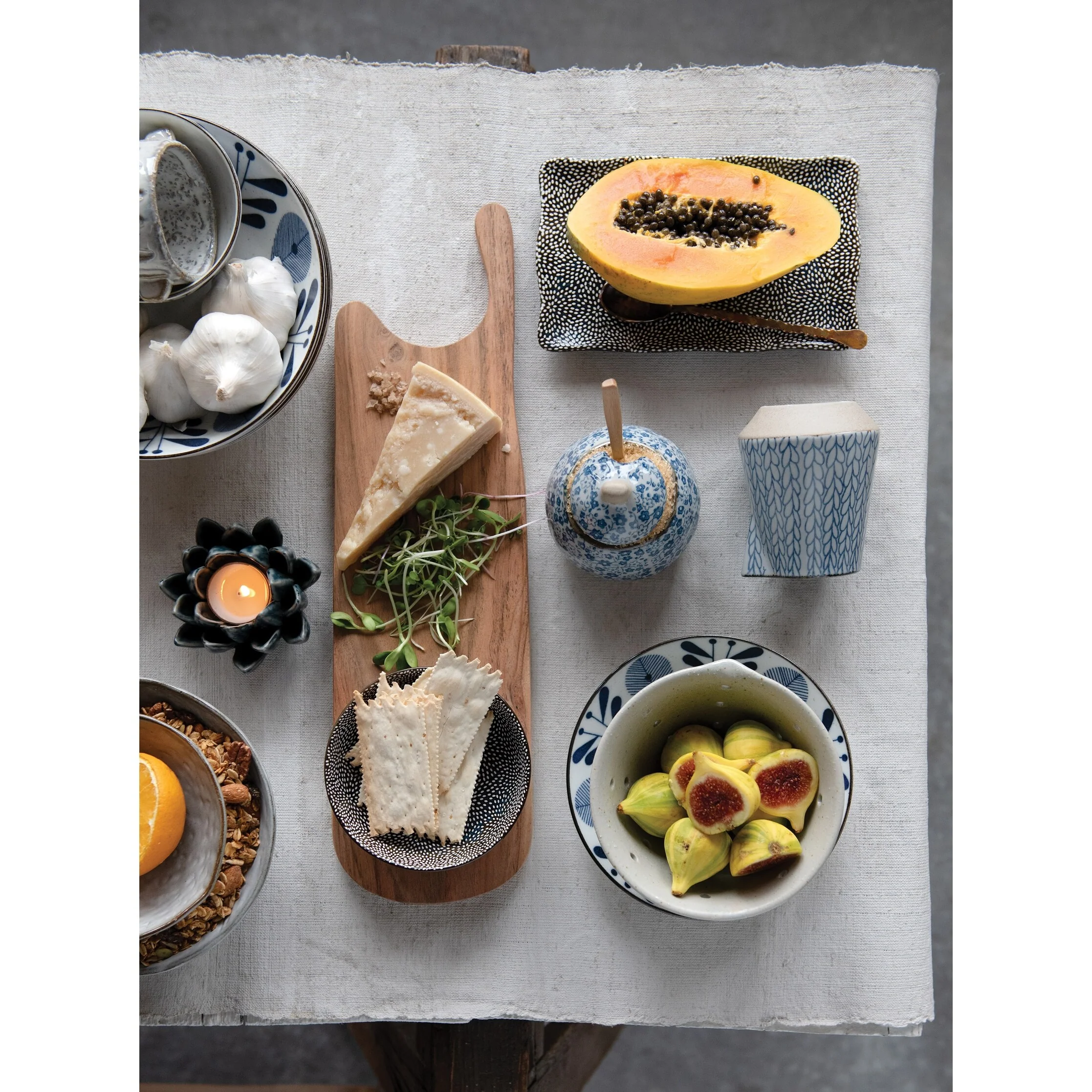 Hand-Painted Stoneware Sugar & Creamer (Set of 2 Pieces)