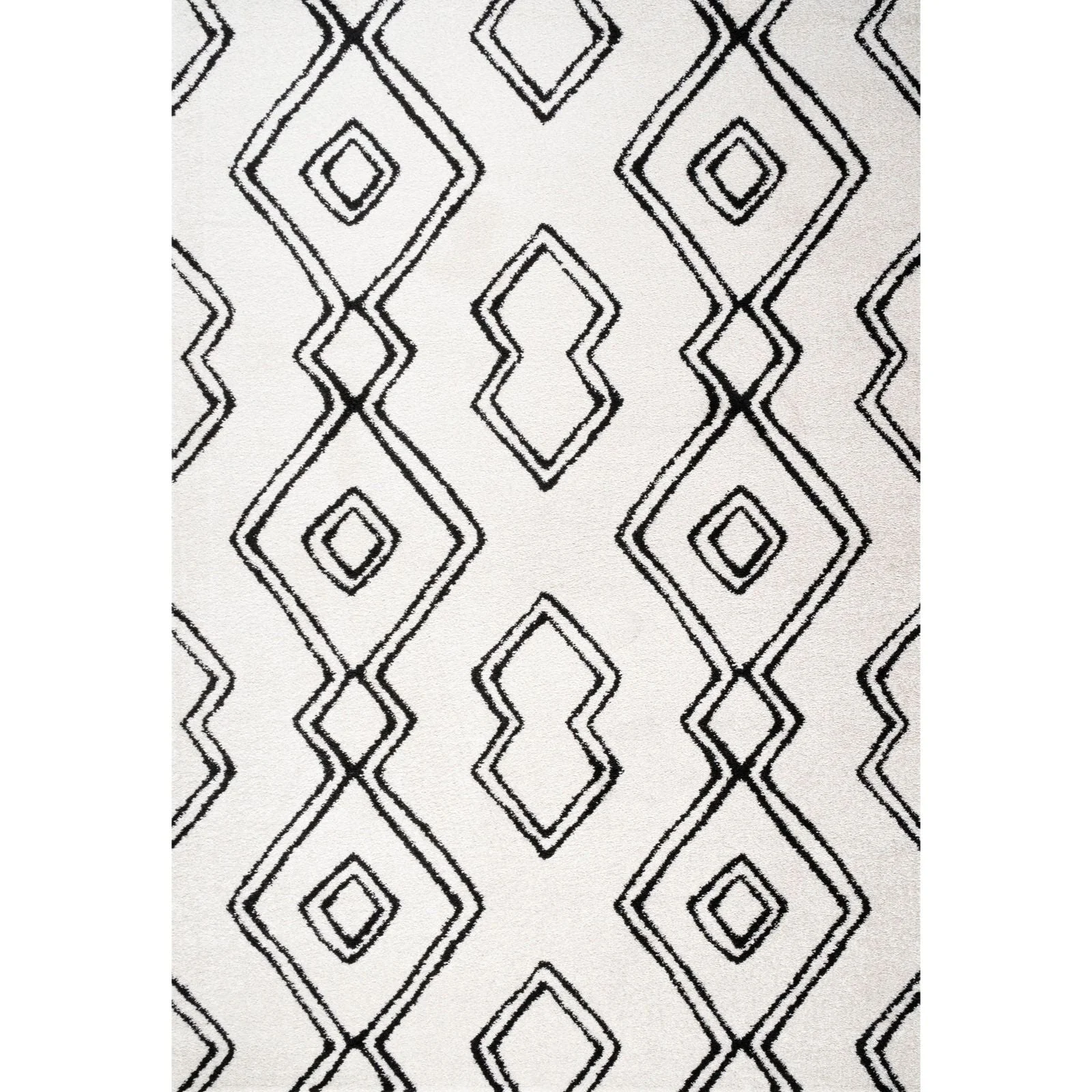 Deia Moroccan Style Diamond Shag Area Rug
