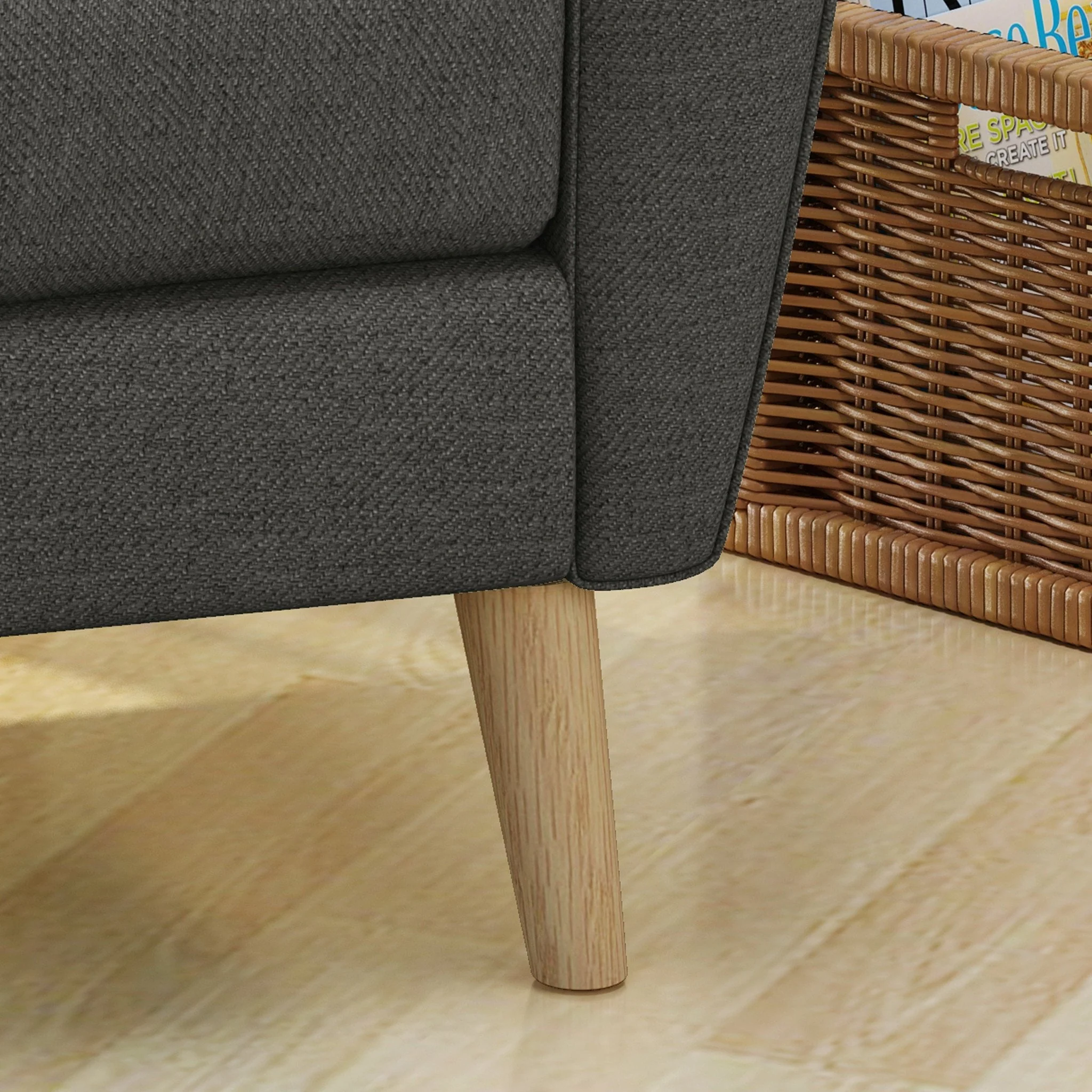 Fabric Channel Stitch Club Chair with Tufted Back