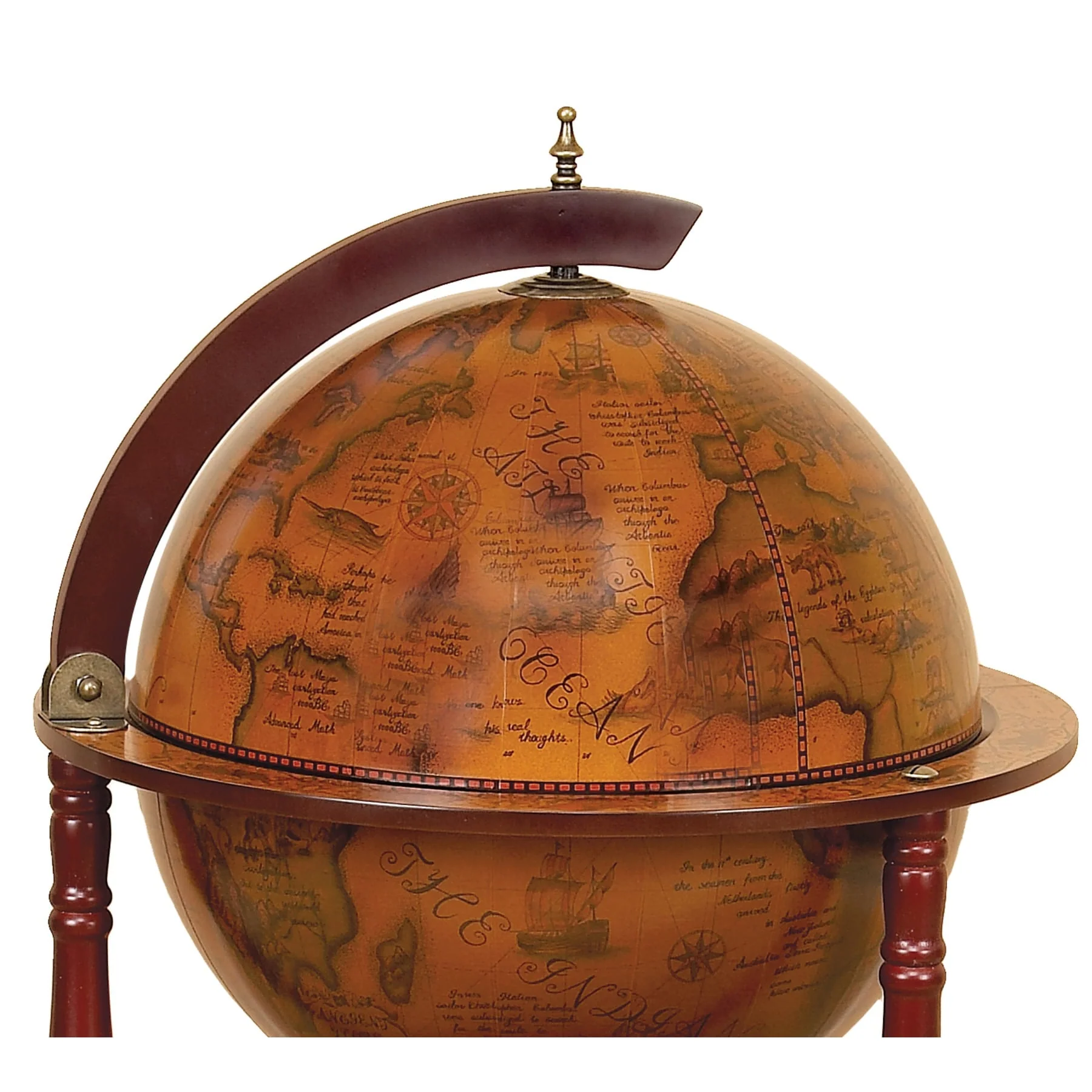 Wood World Globe Bar