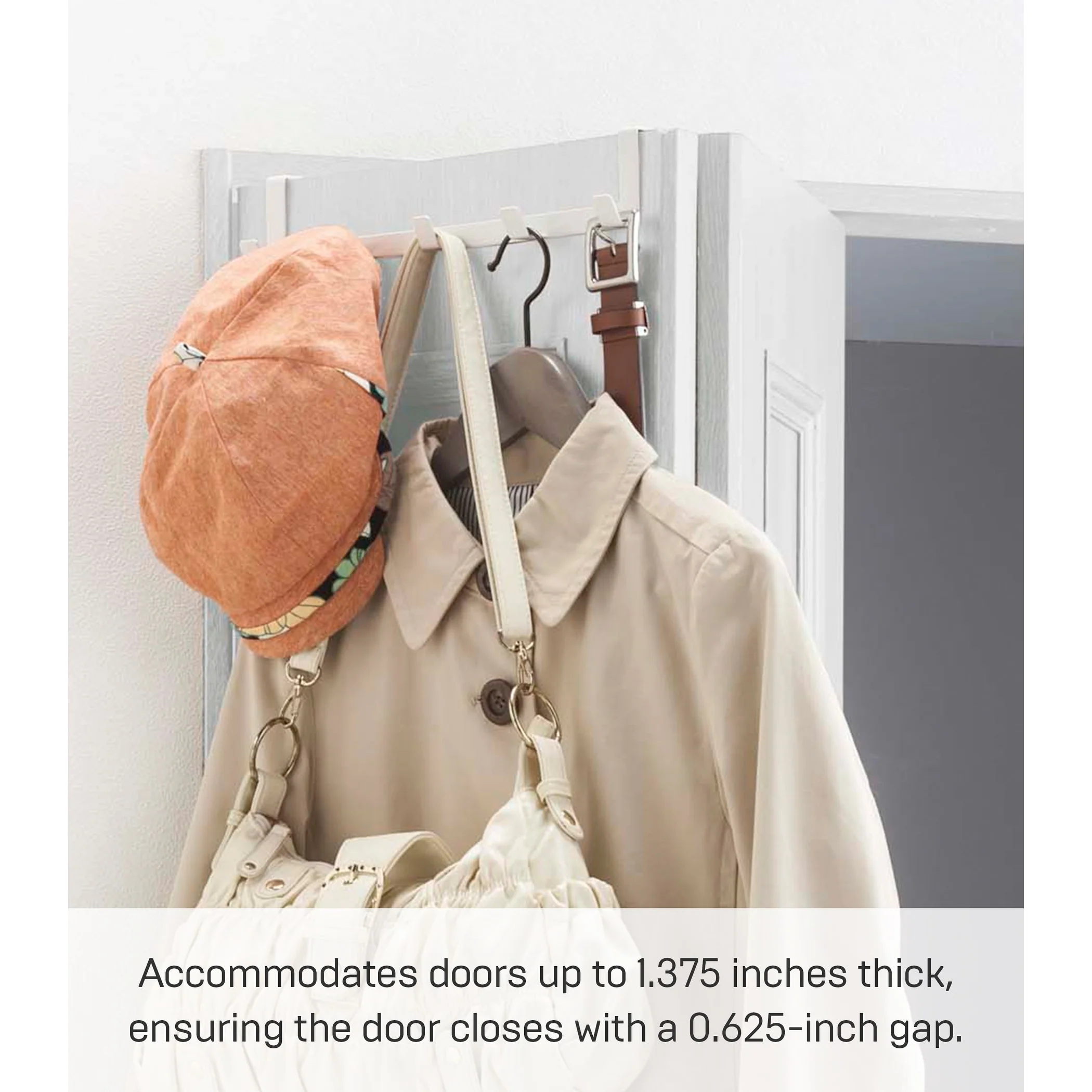 Yamazaki Home Over-the-Door Hanger, Steel, Up To 1.375