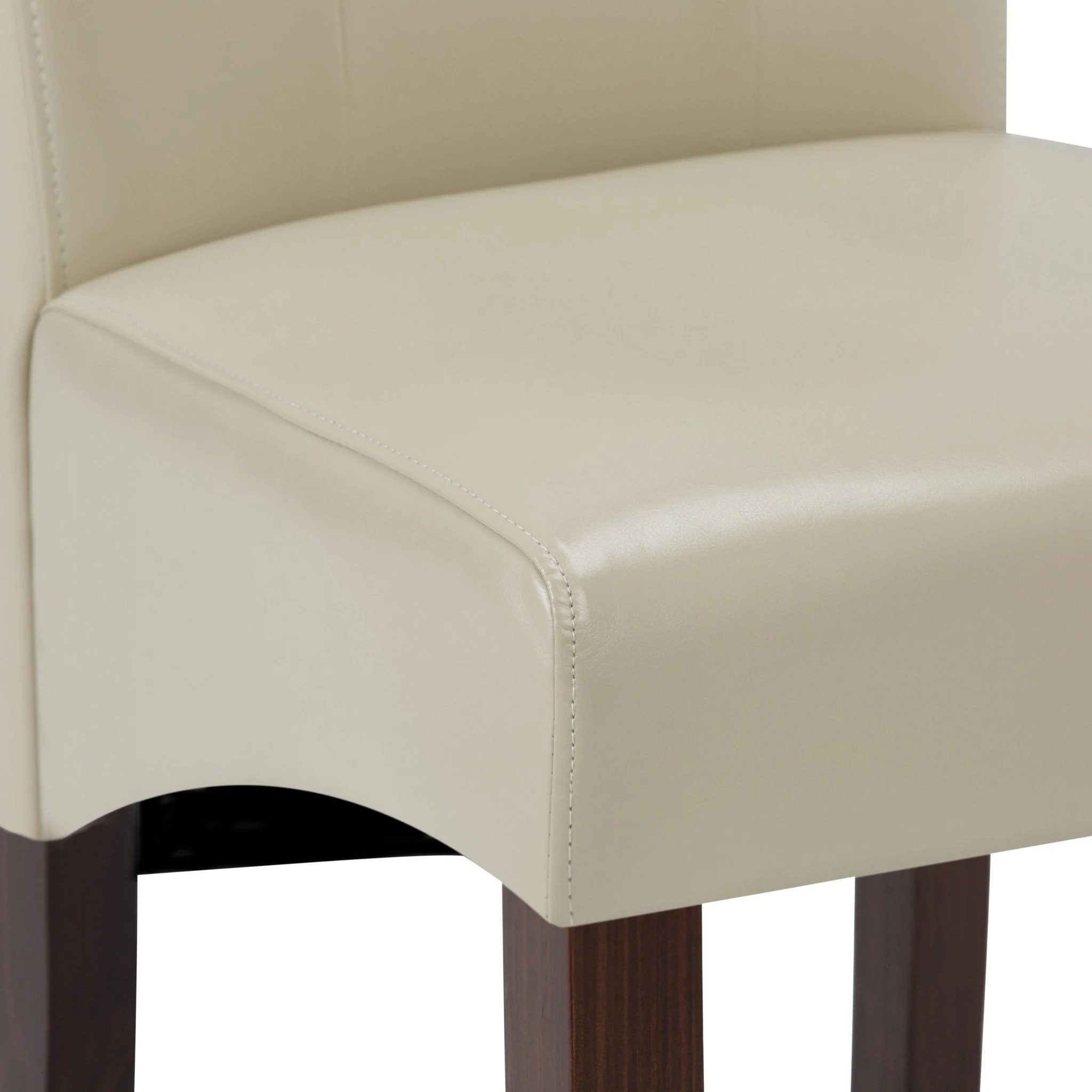 Veritas Faux Leather Dining Chair with Button Tufted Back and Solid Wood Legs, Set of 2