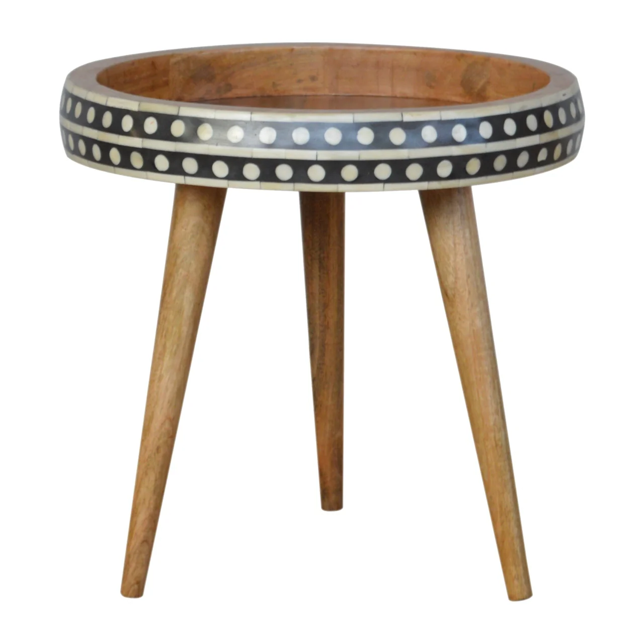 Solid Wood Small Dotted End Table