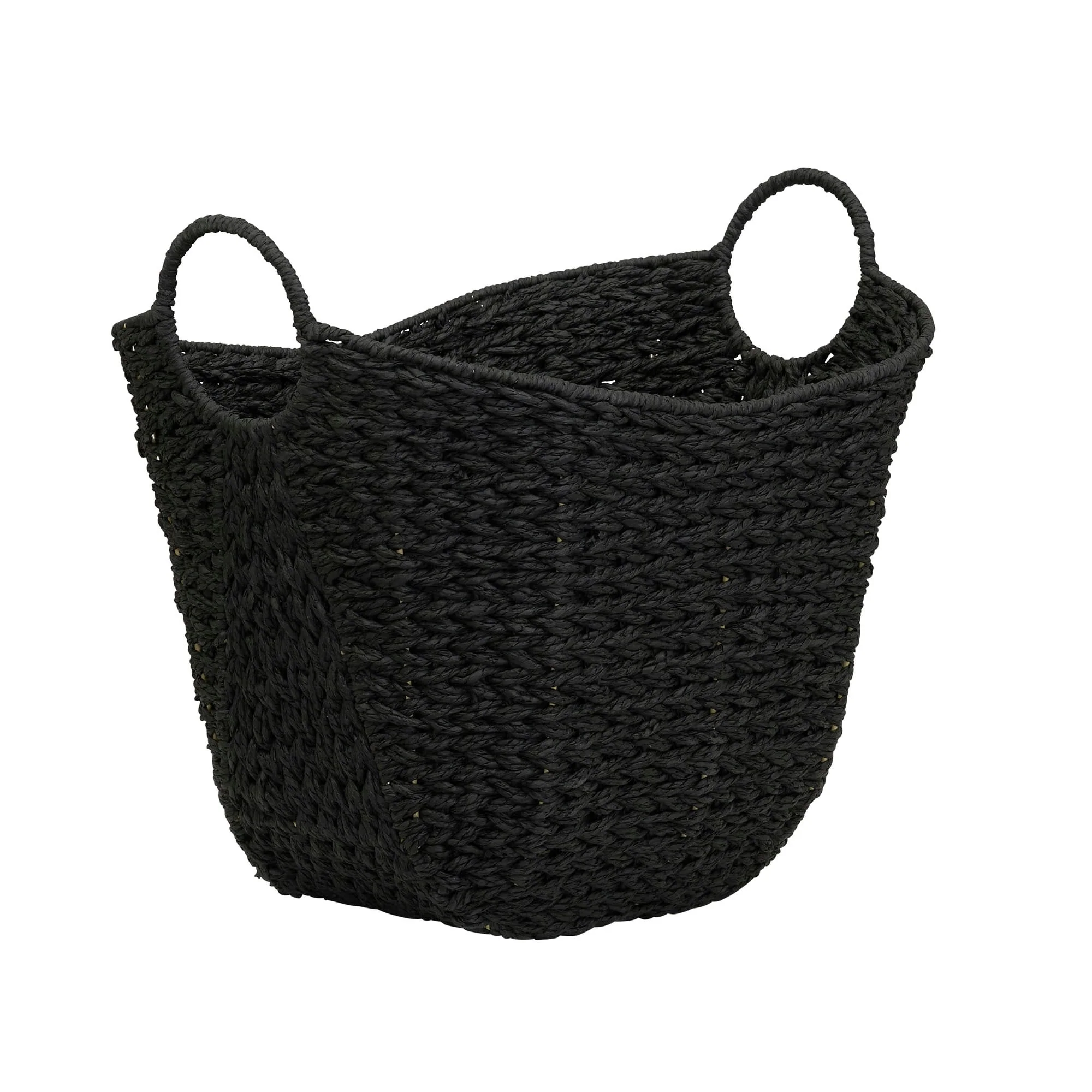 Household Essentials Woven Paper Rope Storage Basket with Handles