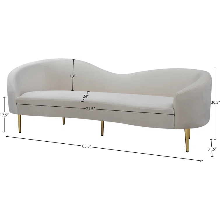 Shurtz 85.5'' Velvet Sofa