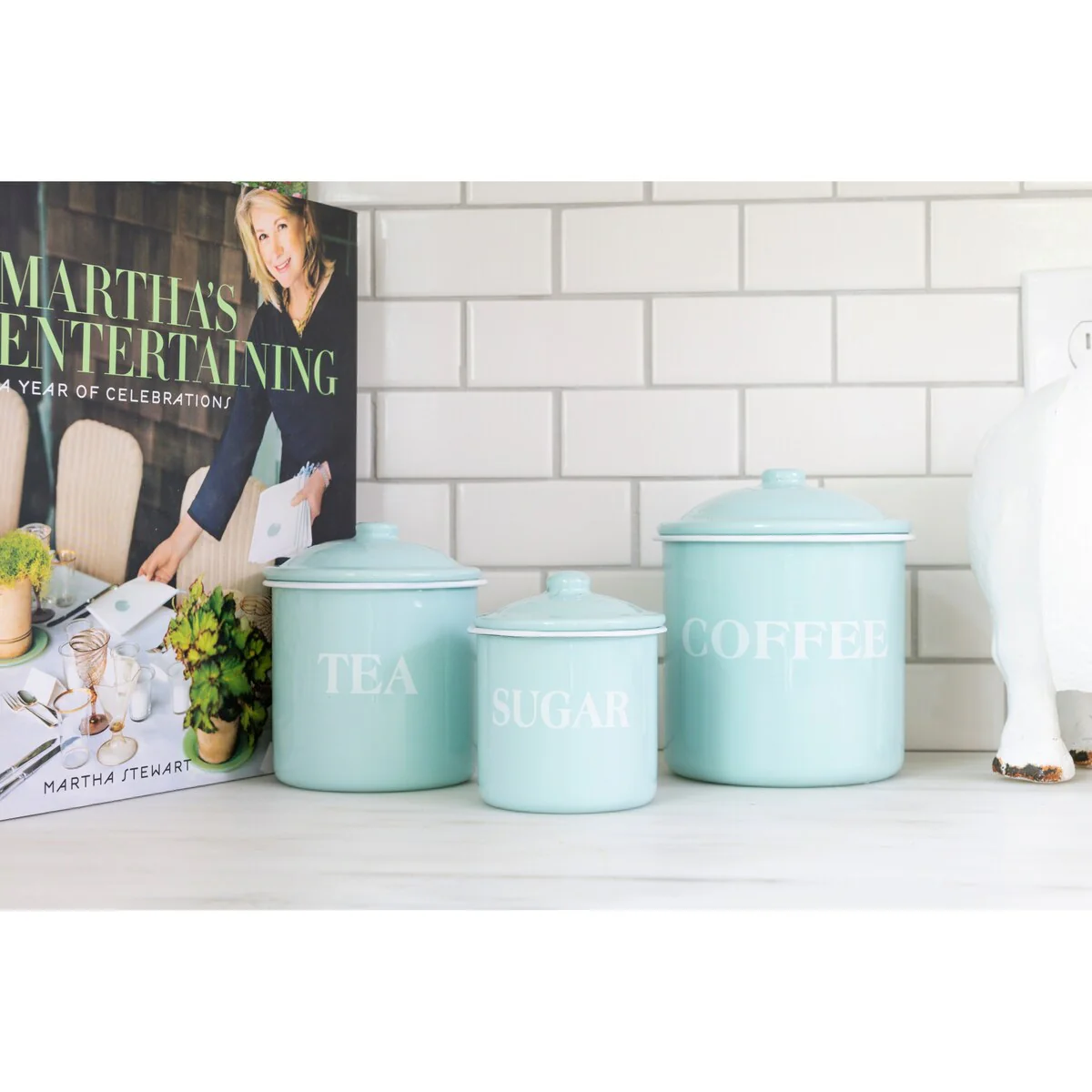 Metal Containers with Lids, Coffee, Tea, Sugar
