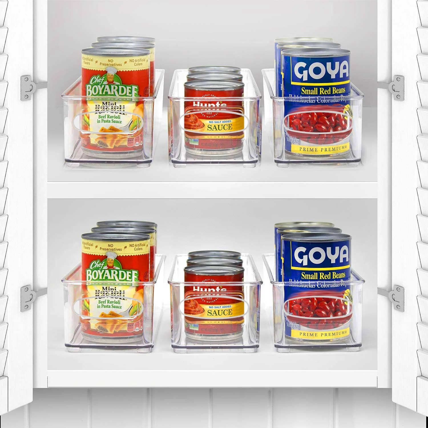Plastic Storage Bins Stackable Clear Pantry Organizer Box Containers