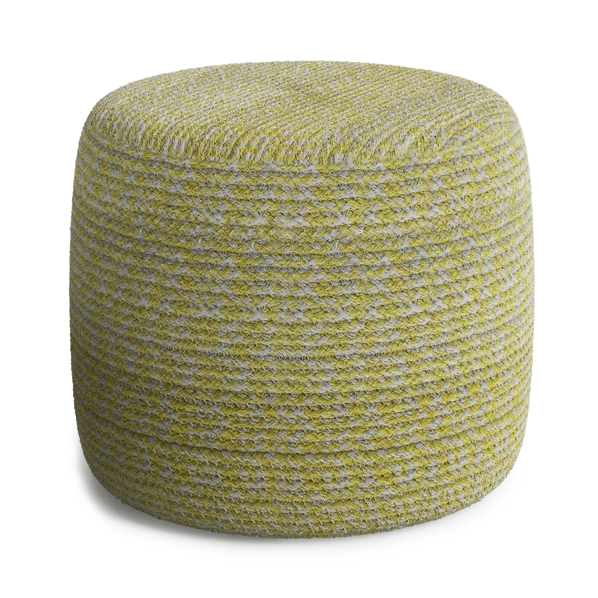 Zenithal Multi-functional Round Braided Pouf with Natural Pattern