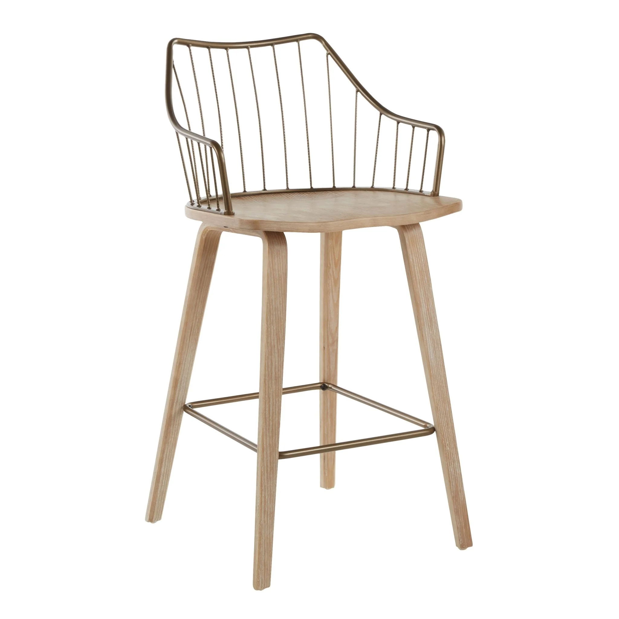 Counter Stool with Spindle Back and Footrest