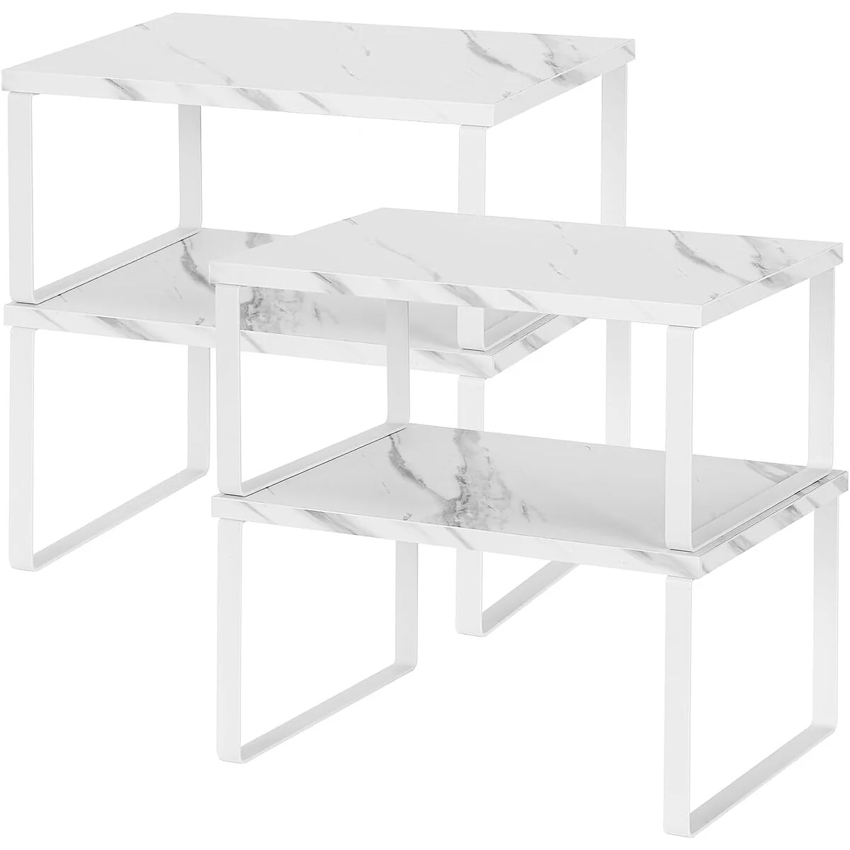Stackable Kitchen Cabinet Shelves Organizer