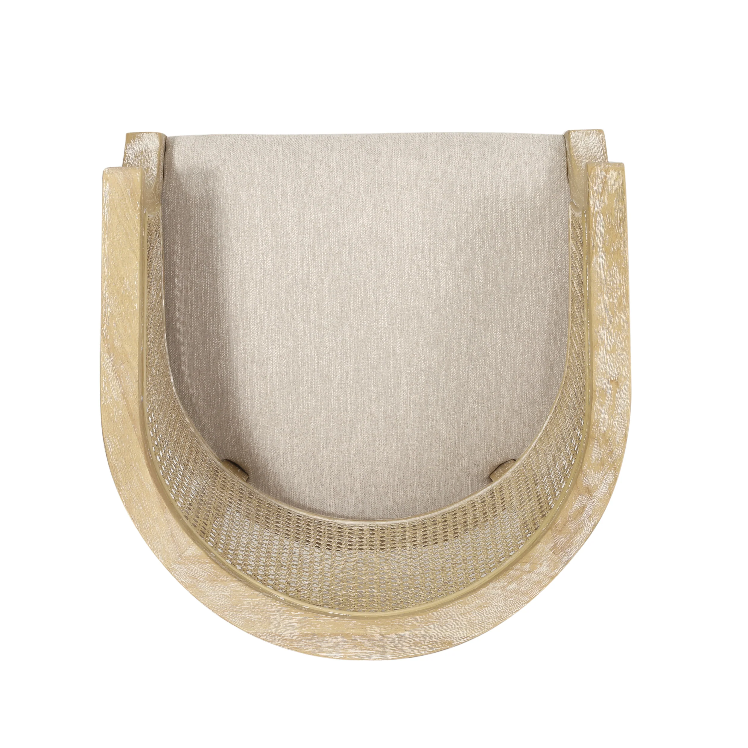 Accent Chair Rubber Wood Beige Natural