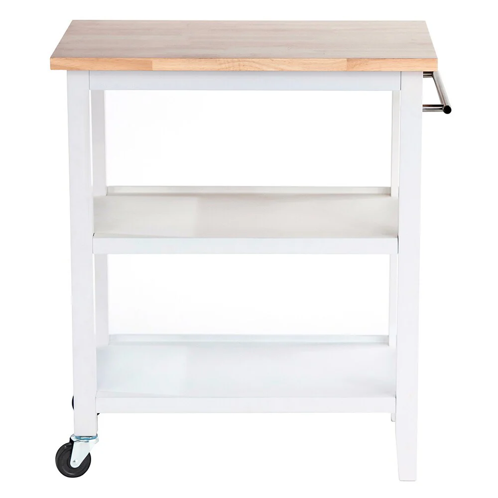 White Wooden Kitchen Cart