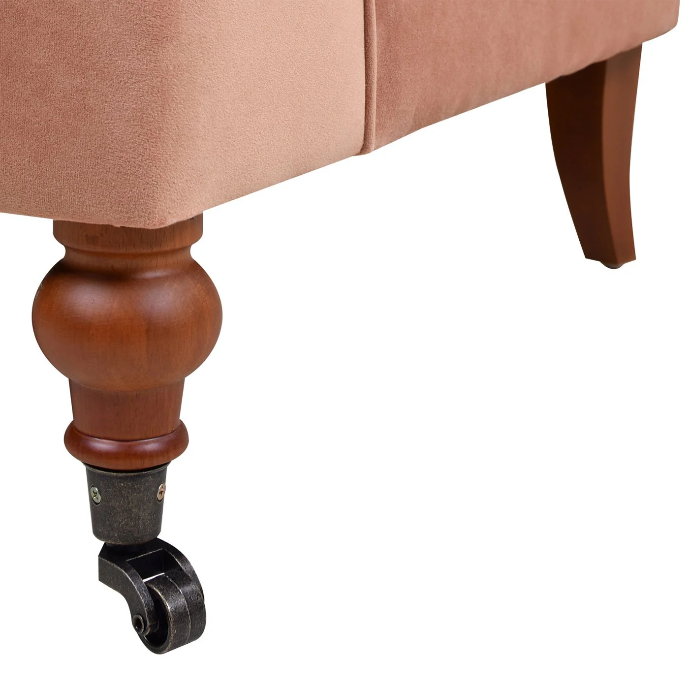 Cobaltex Upholstered Arm Chair with Metal Casters and Rolled Arms