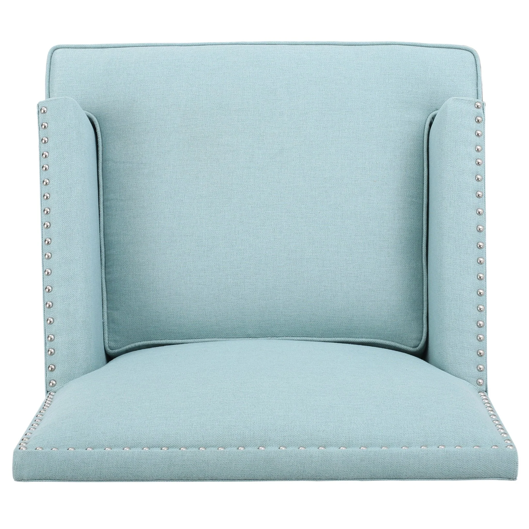 Serenada Upholstered Fabric Club Chair with Nailhead Trim and Tapered Birch Legs