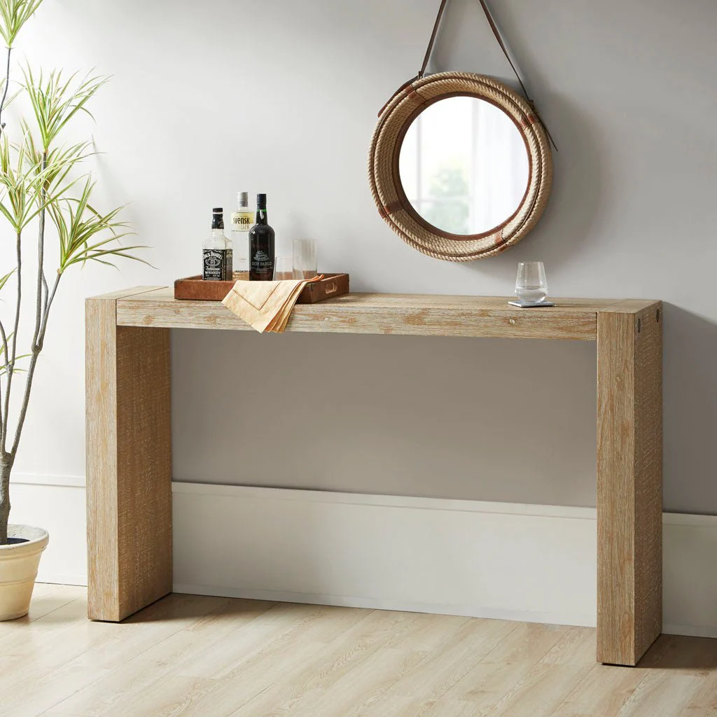 Console Table with Rectangular Tabletop and Wood Frame