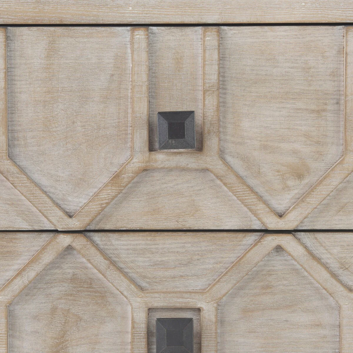 Genevieve I Gray Fir Veneer w/ Iron Frame & 3 Drawer Accent Cabinet - 39.0L x 15.7W x 30.9H