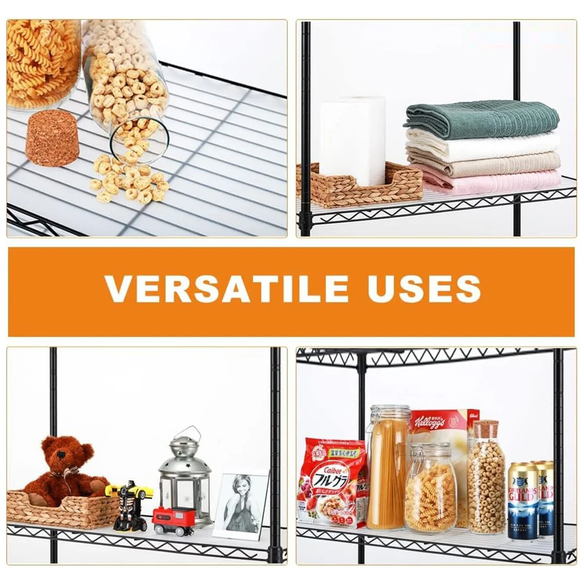 4/5-Tier Steel Shelving Unit Heavy-Duty Storage Rack