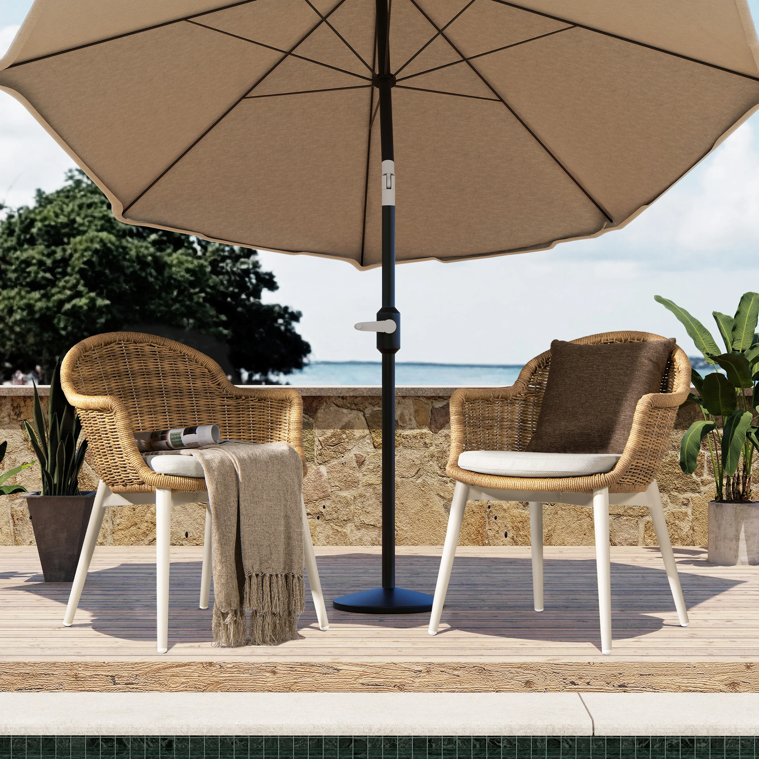 Santorini Outdoor Dining Chairs, Set of 2
