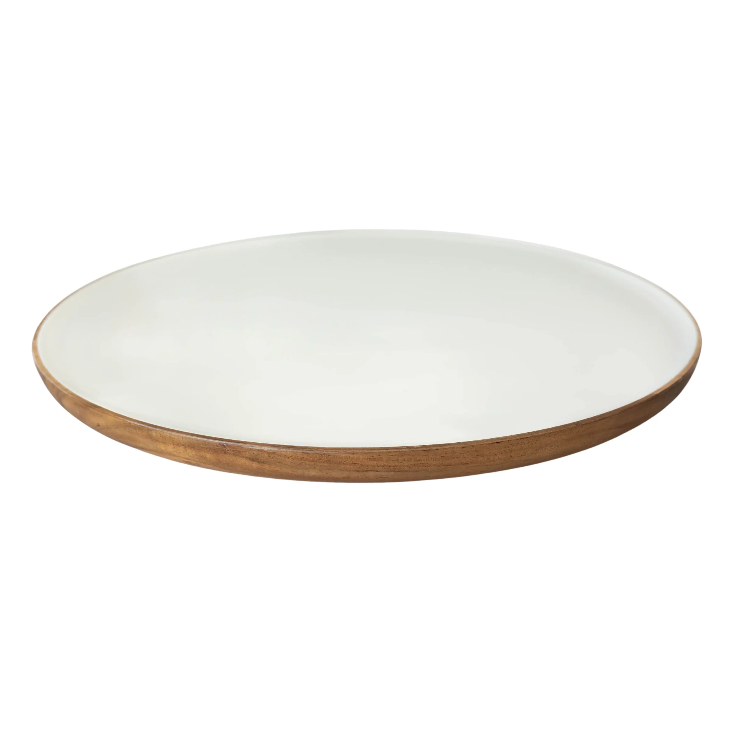 Jeanne Fitz Wood + White Collection Acacia Wood Lazy Susan, 16 inches