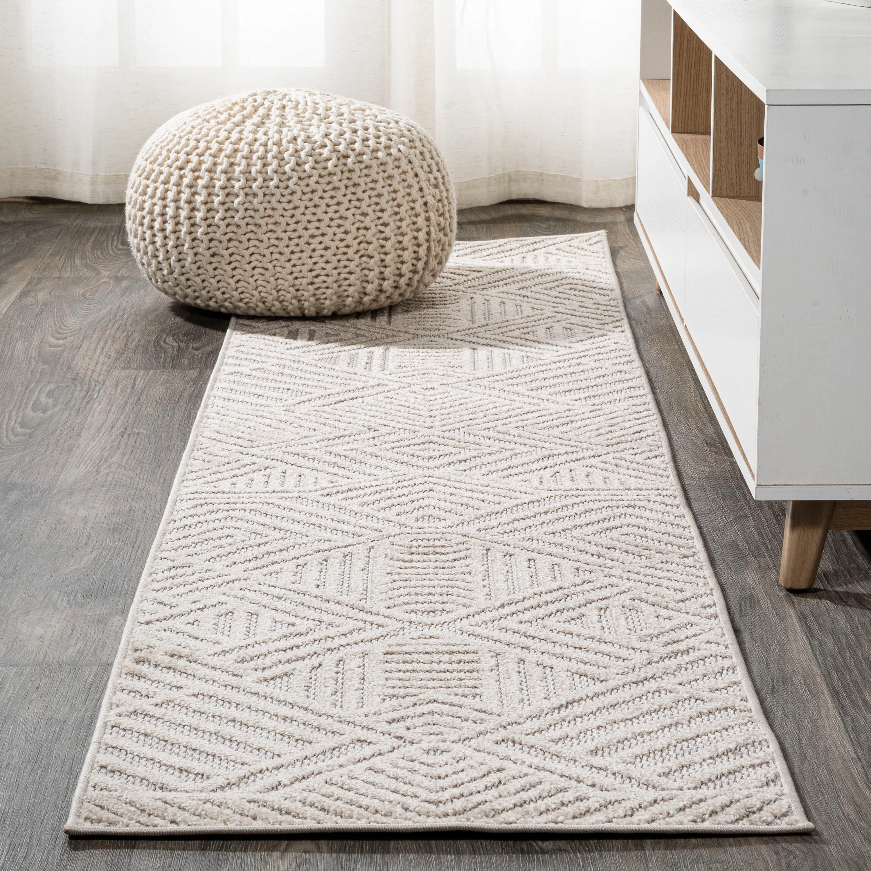 Jordan High-Low Pile Art Deco Geometric  Indoor/Outdoor Area Rug