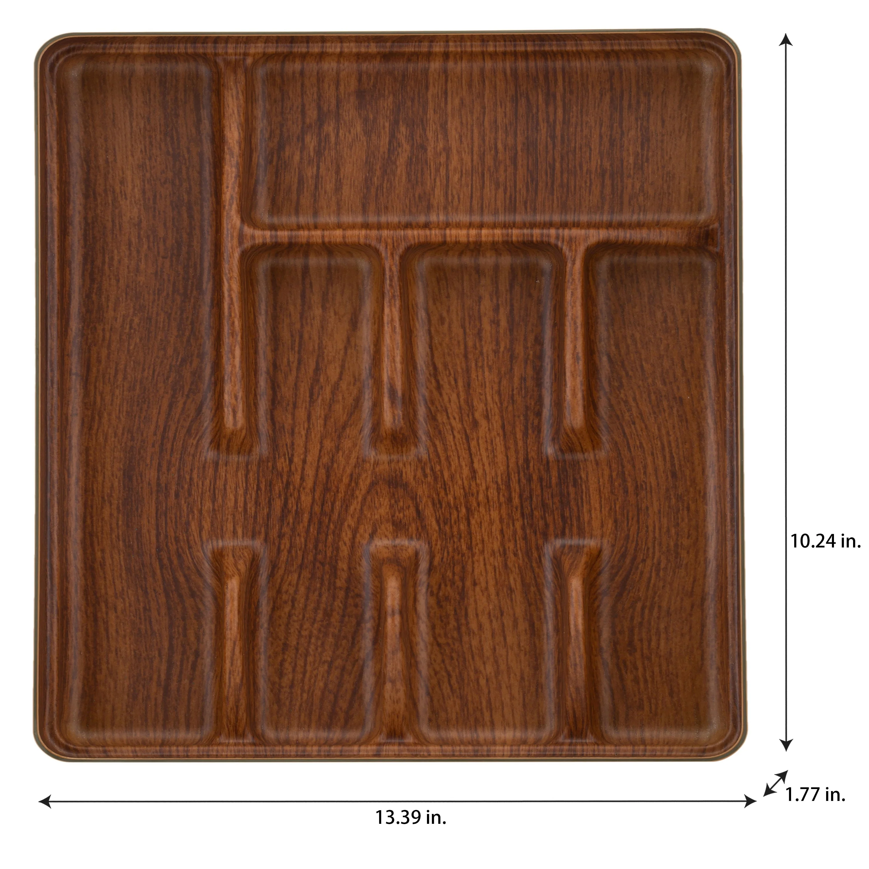 Kitchen Details 5 Compartment Wood Look Cutlery Tray - 10.24