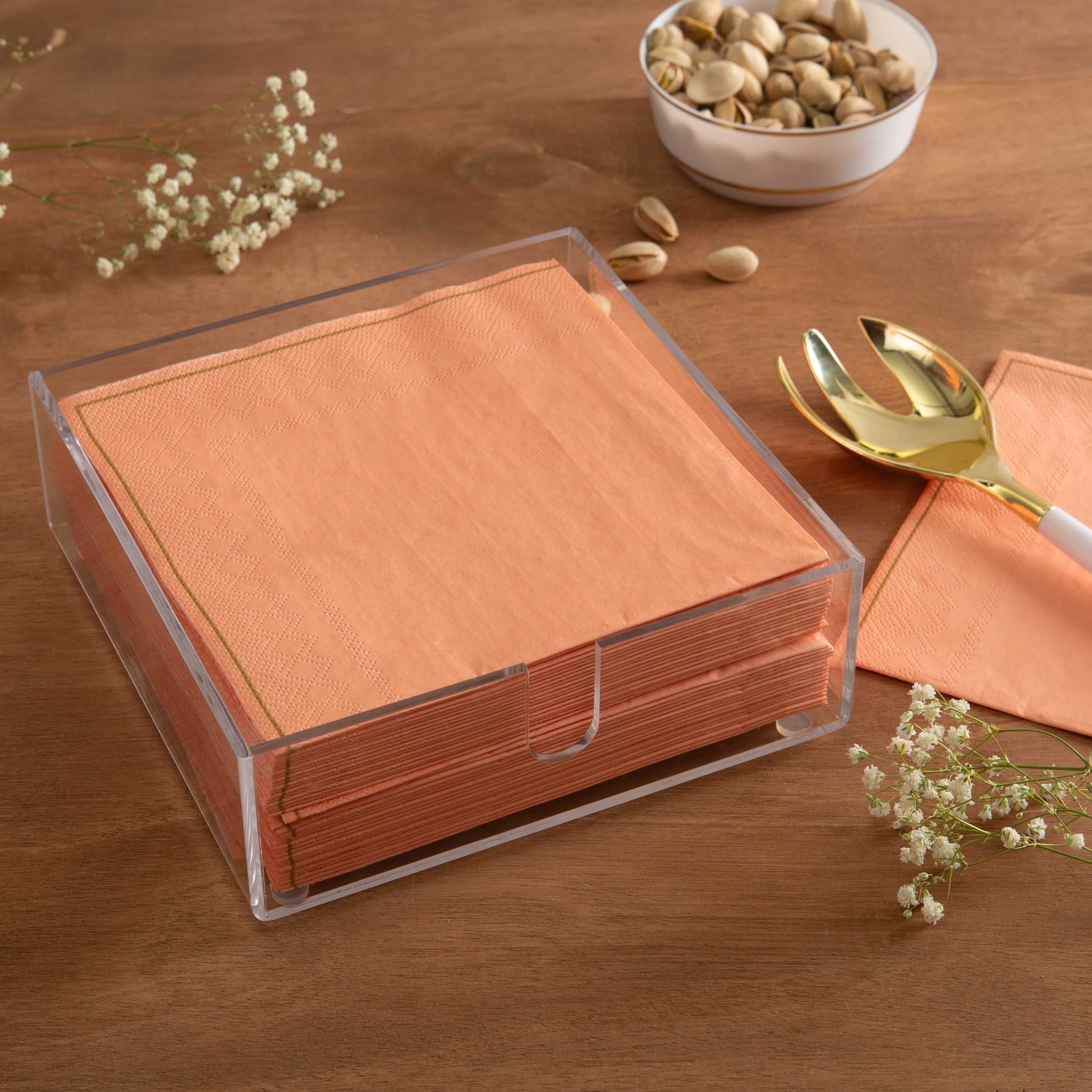 Luxe Party Acrylic Lunch Napkin Holder in Clear