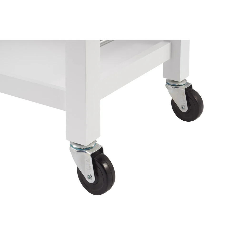 White Wooden Kitchen Cart