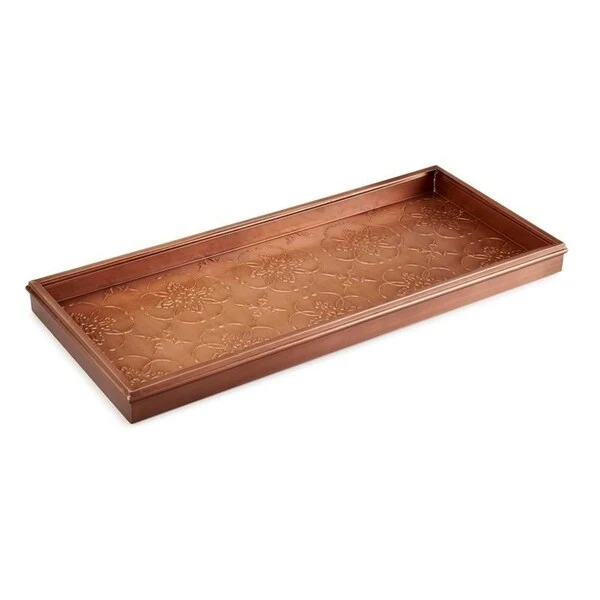 Medallions Boot Tray for Boots, Shoes, Plants, Pet Bowls, and More, Copper Finish by Good Directions