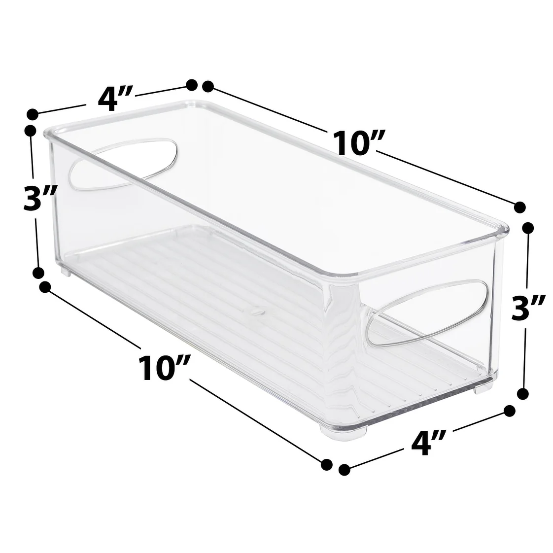Plastic Storage Bins Stackable Clear Pantry Organizer Box Containers