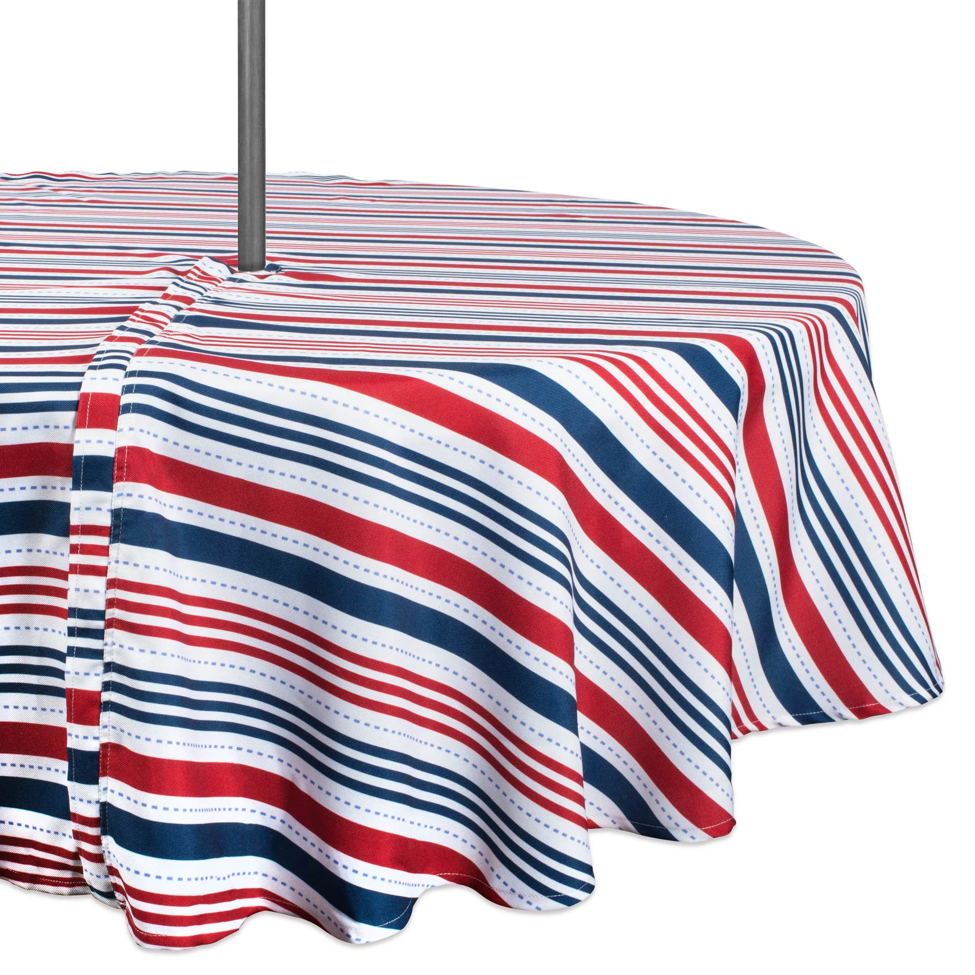 Patriotic Stripe Outdoor Tablecloth With Zipper
