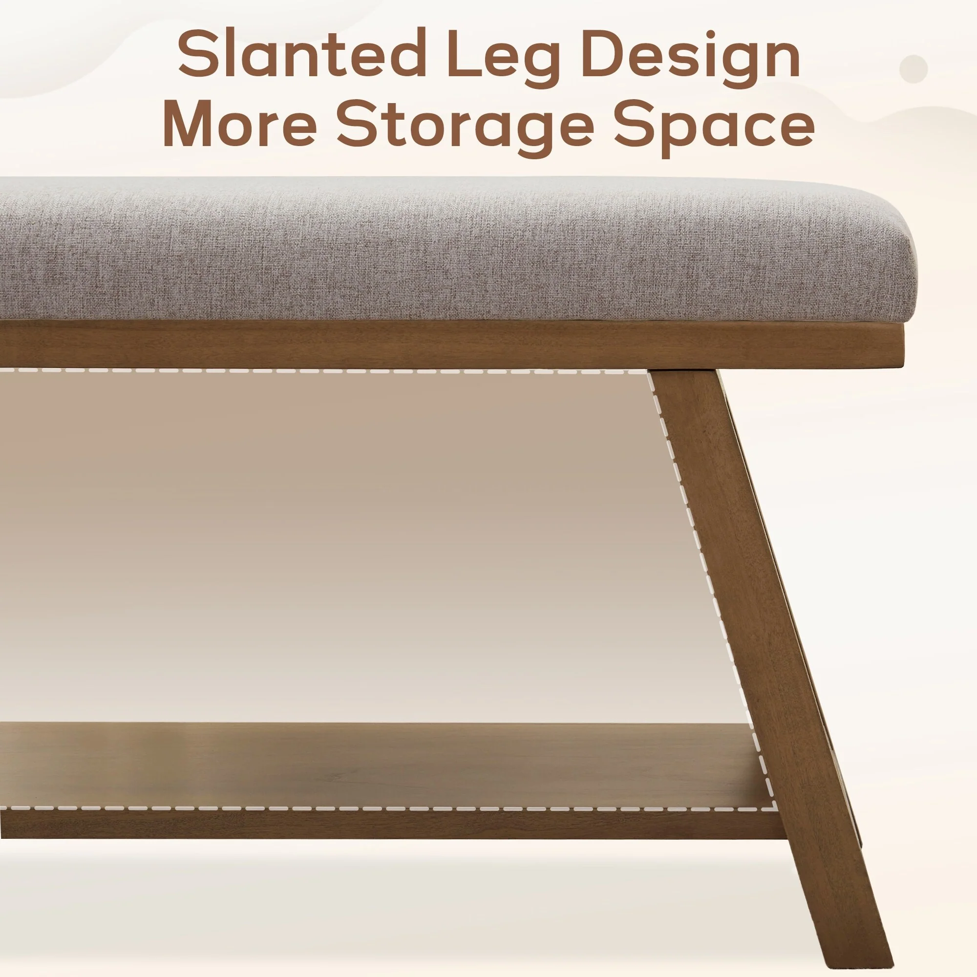 Solid Wood Shoe Bench with Cushion Entryway Shoe Bench