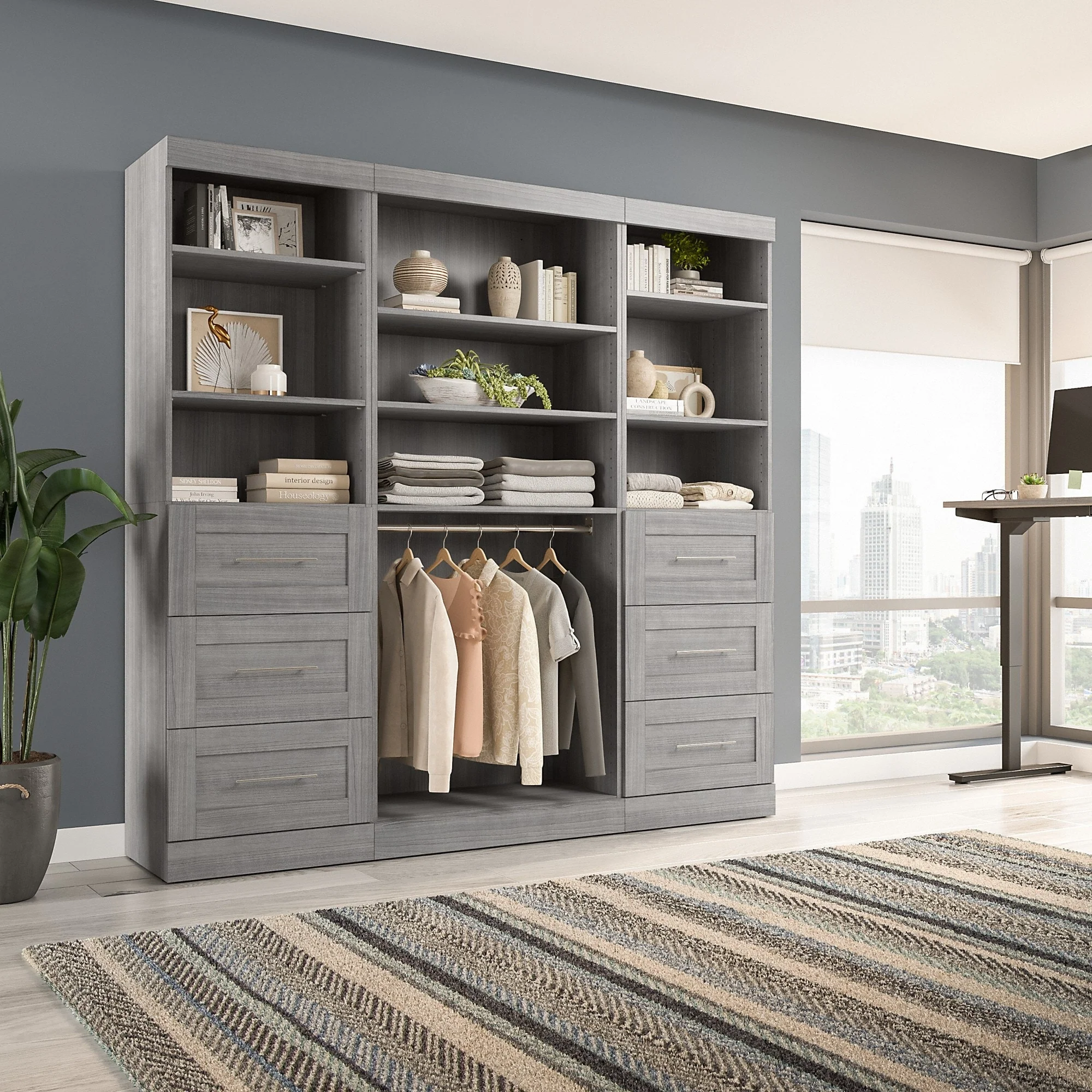 Pur 86W Closet Organization System with Drawers by Bestar - 86