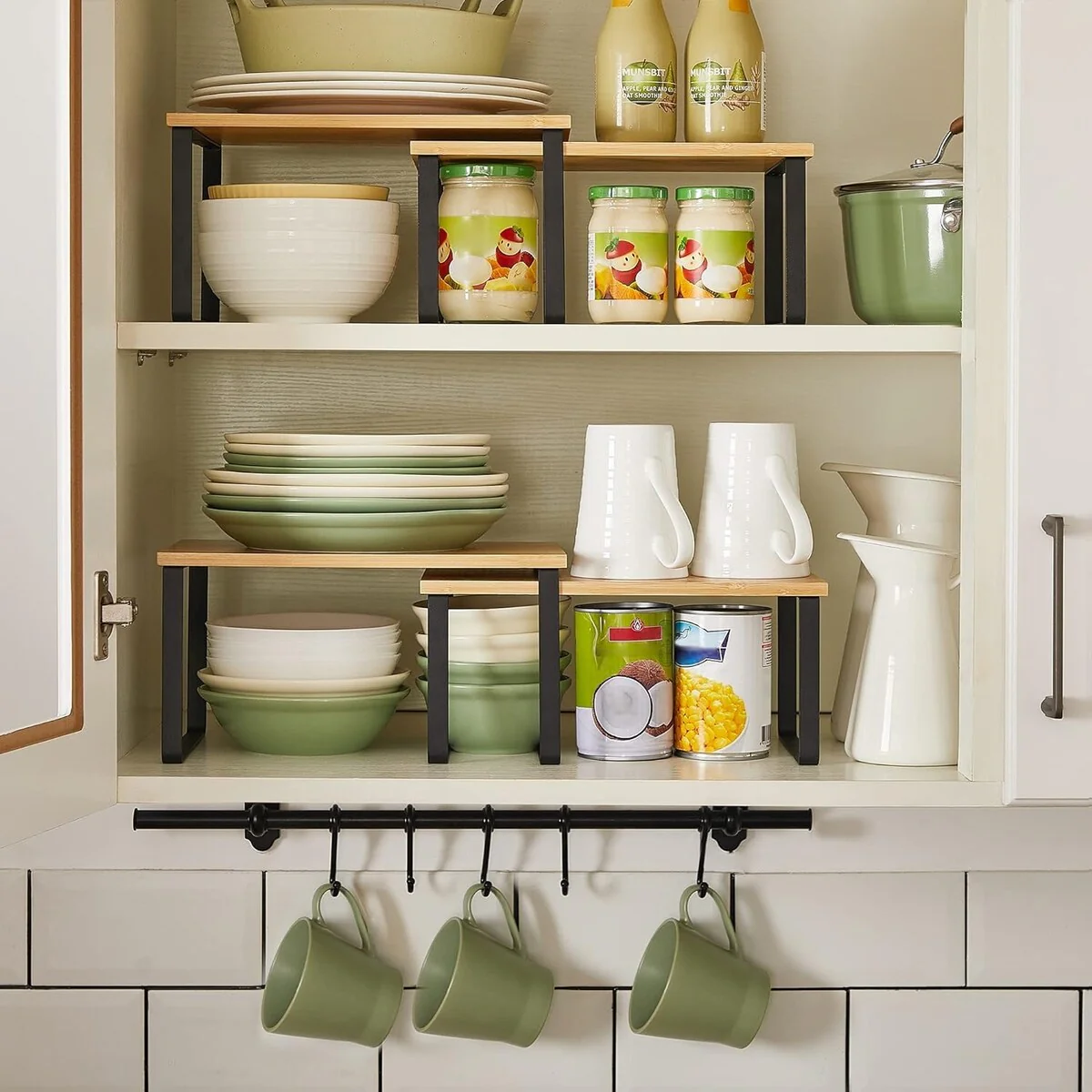 SONGMICS Kitchen Cabinet Shelf 2 Set Cabinet Counter Organizers