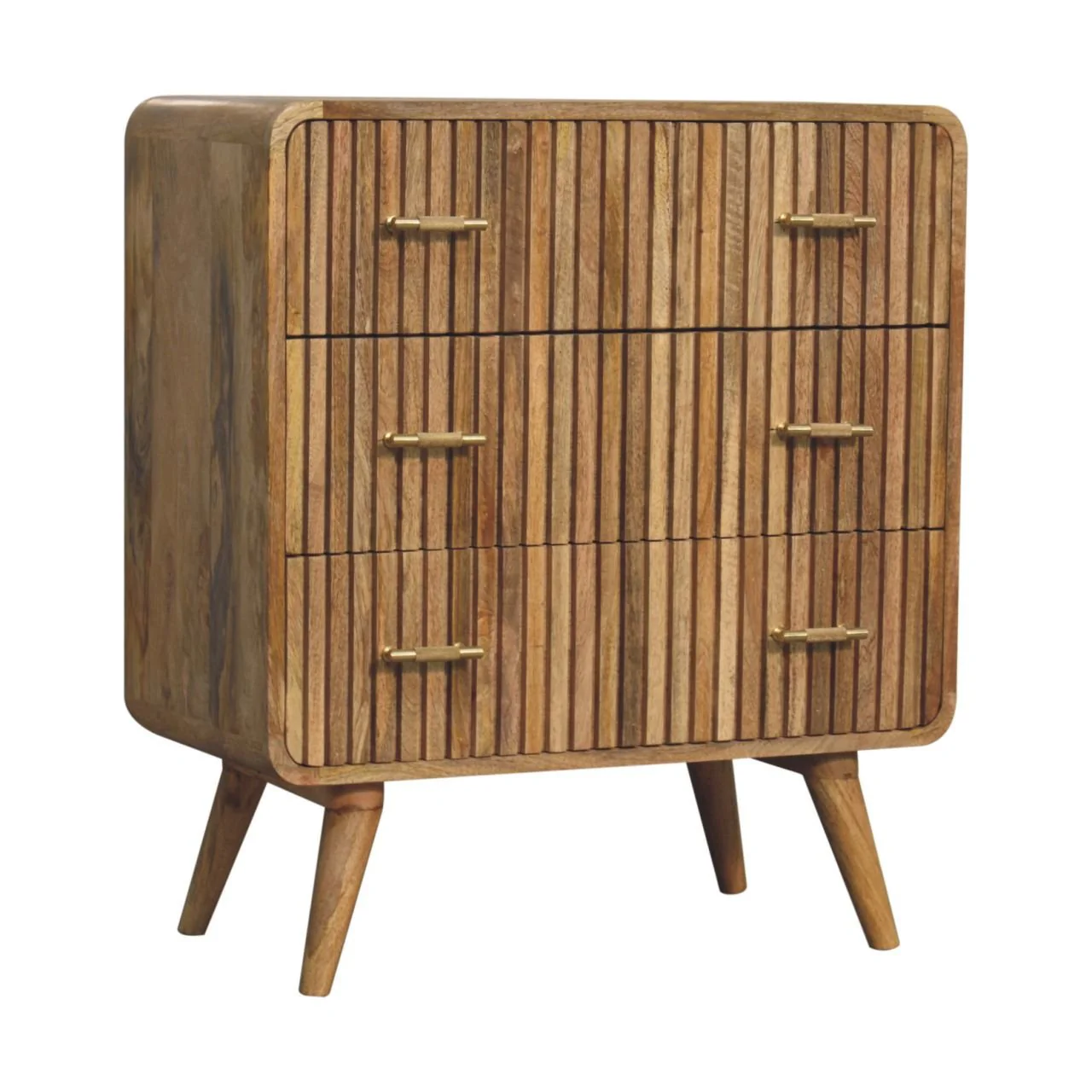Architect Solid Wood Chest with 3 Drawers and Tapered Legs