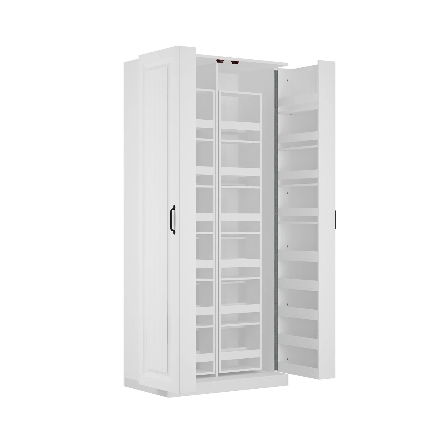 White Storage Cabinet: Kitchen Pantry, Buffet, Large 72.2