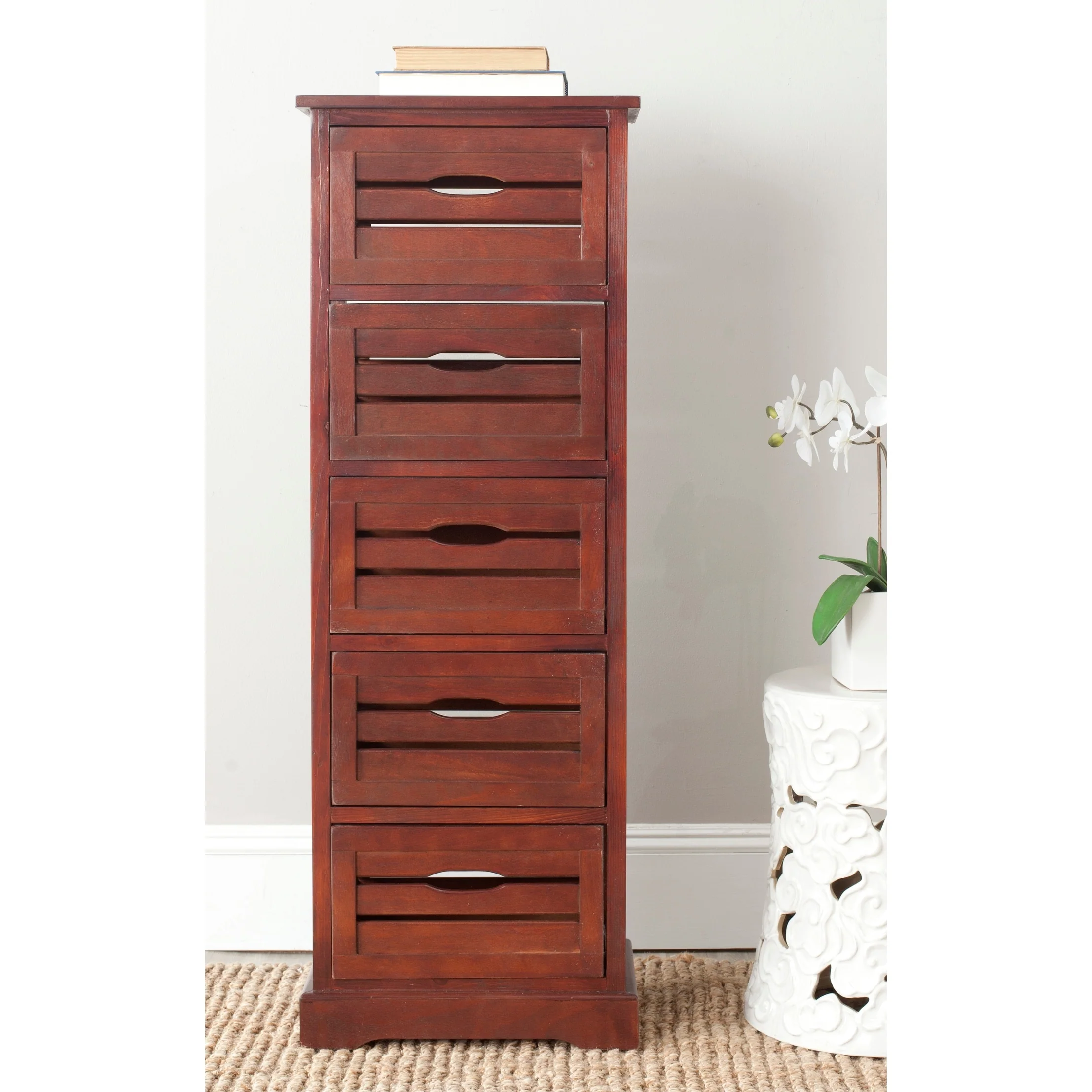 SAFAVIEH Cinda Black Storage 5-Drawer Cabinet - 16.5