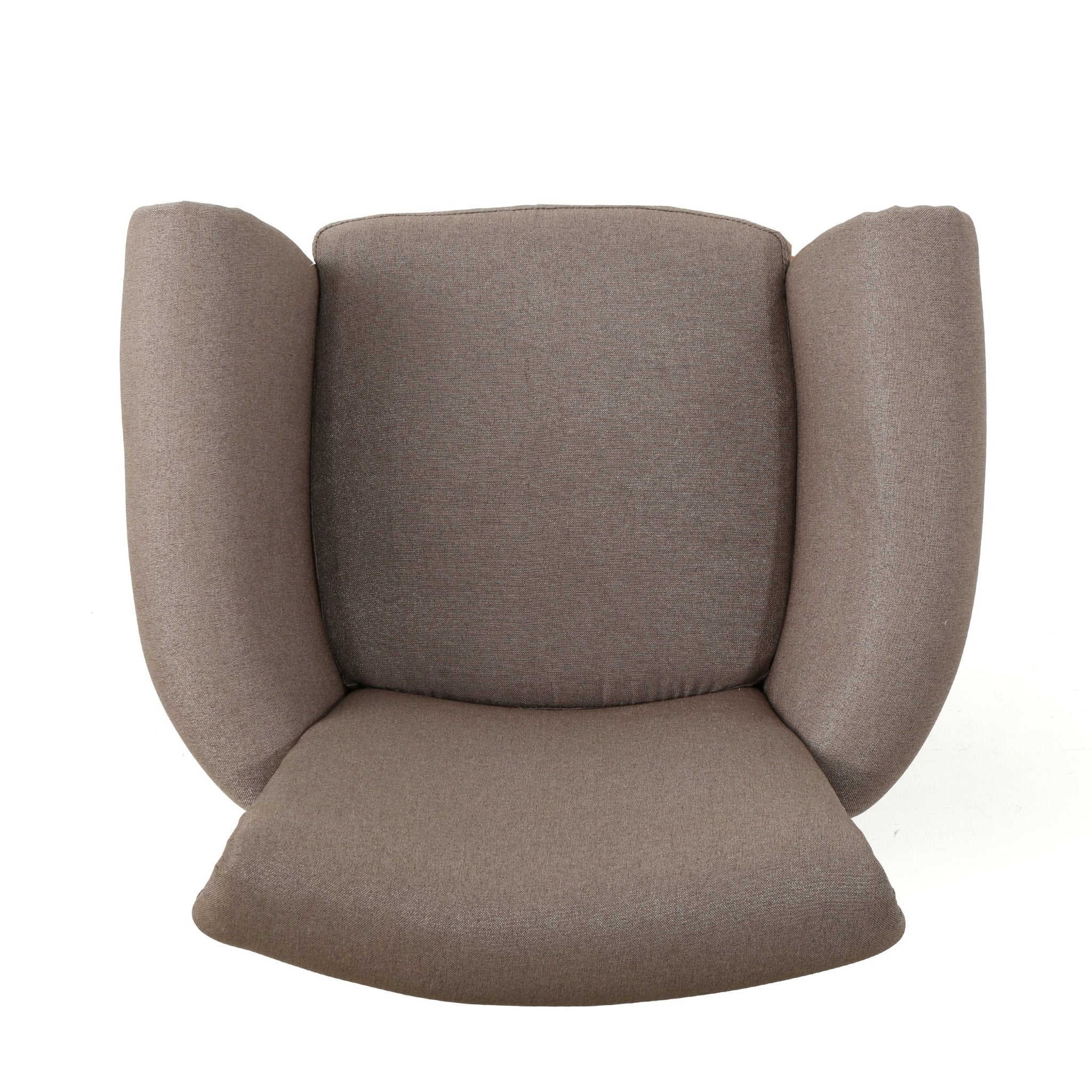 Upholstered Club Chair with Curved Design, Nailhead Trim and Rolled Armrests