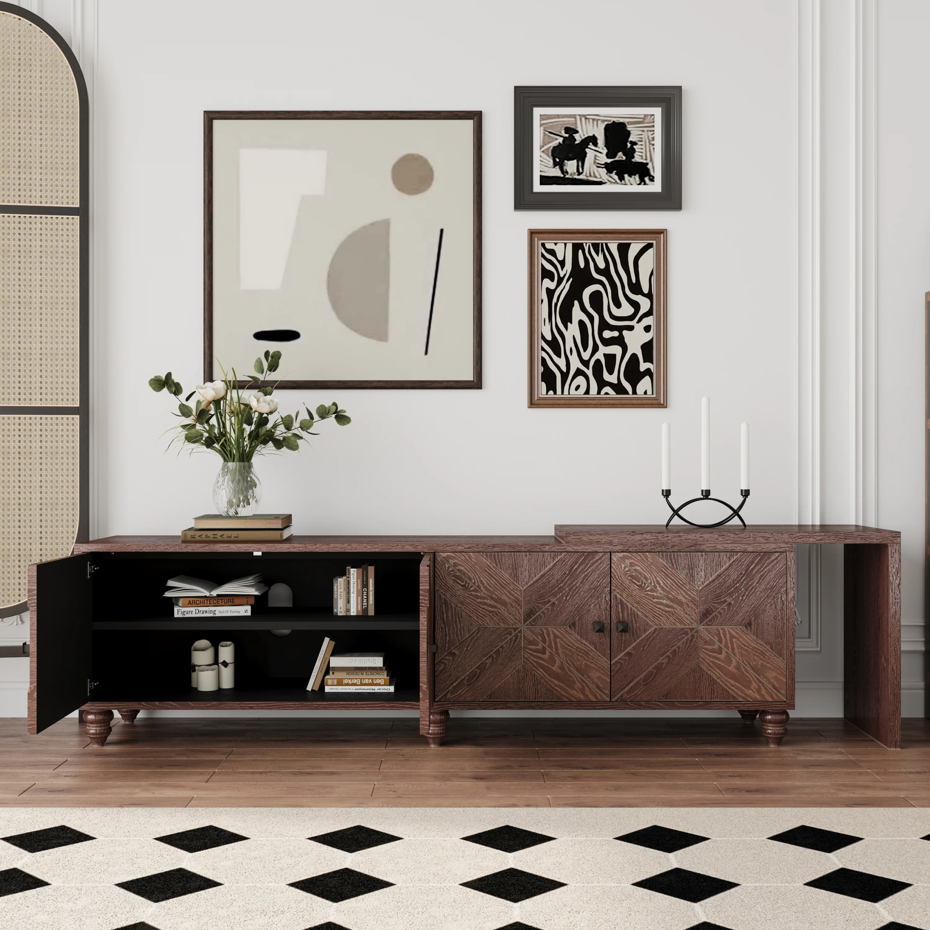 70'-90' Extendable TV Cabinet