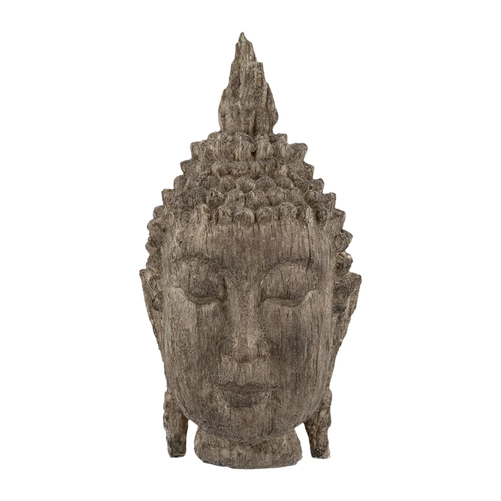 Meditating Buddha Head Sculpture, Large