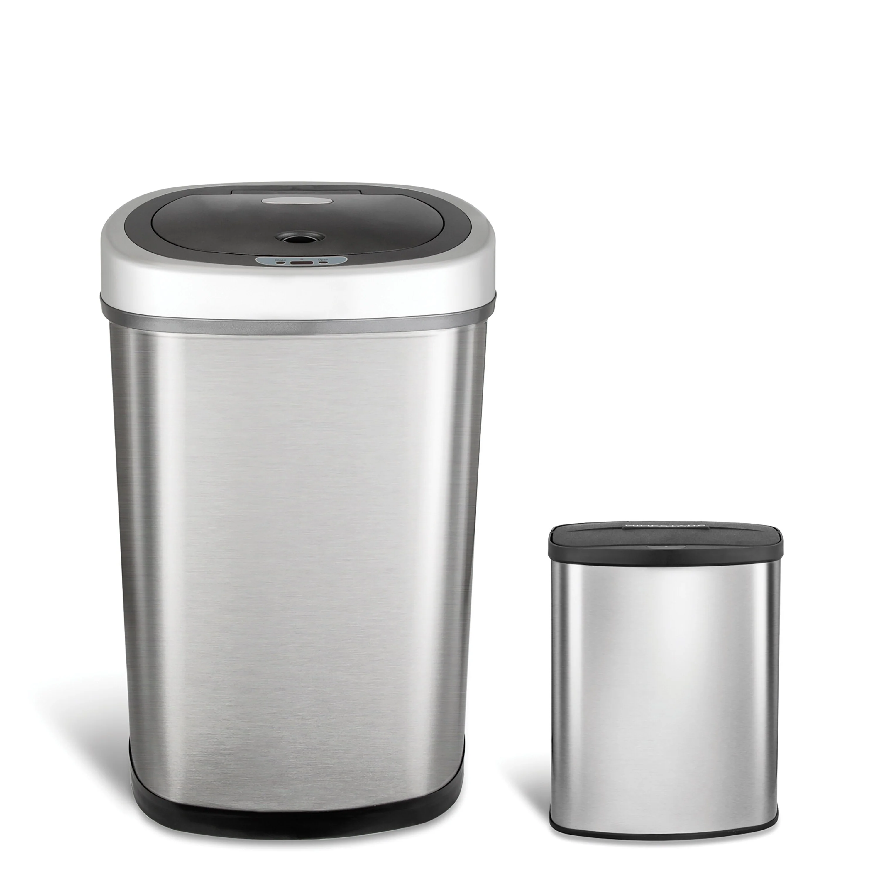 NINESTARS Motion Sensor Stainless Steel 2-in-1 Combo Bathroom/ Kitchen Trash Can Set CB-50-9/8-1