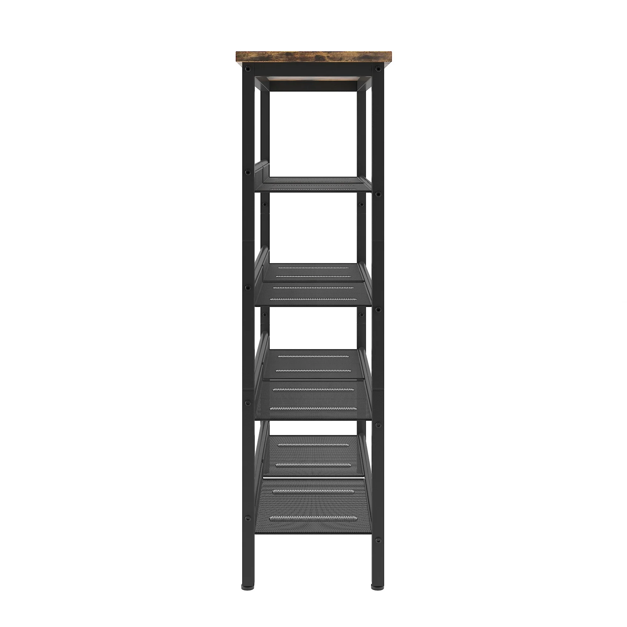 Adjustable 5-layer Shoe Rack with 4 Mesh Shelves