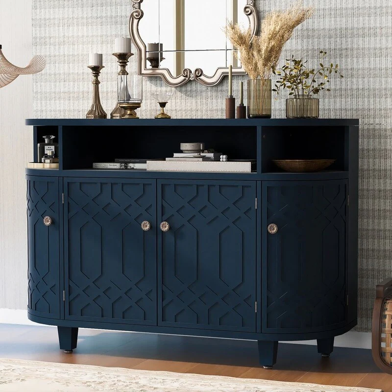 48''W Storage Cabinet with Four Doors and Adjustable Shelves - N/A
