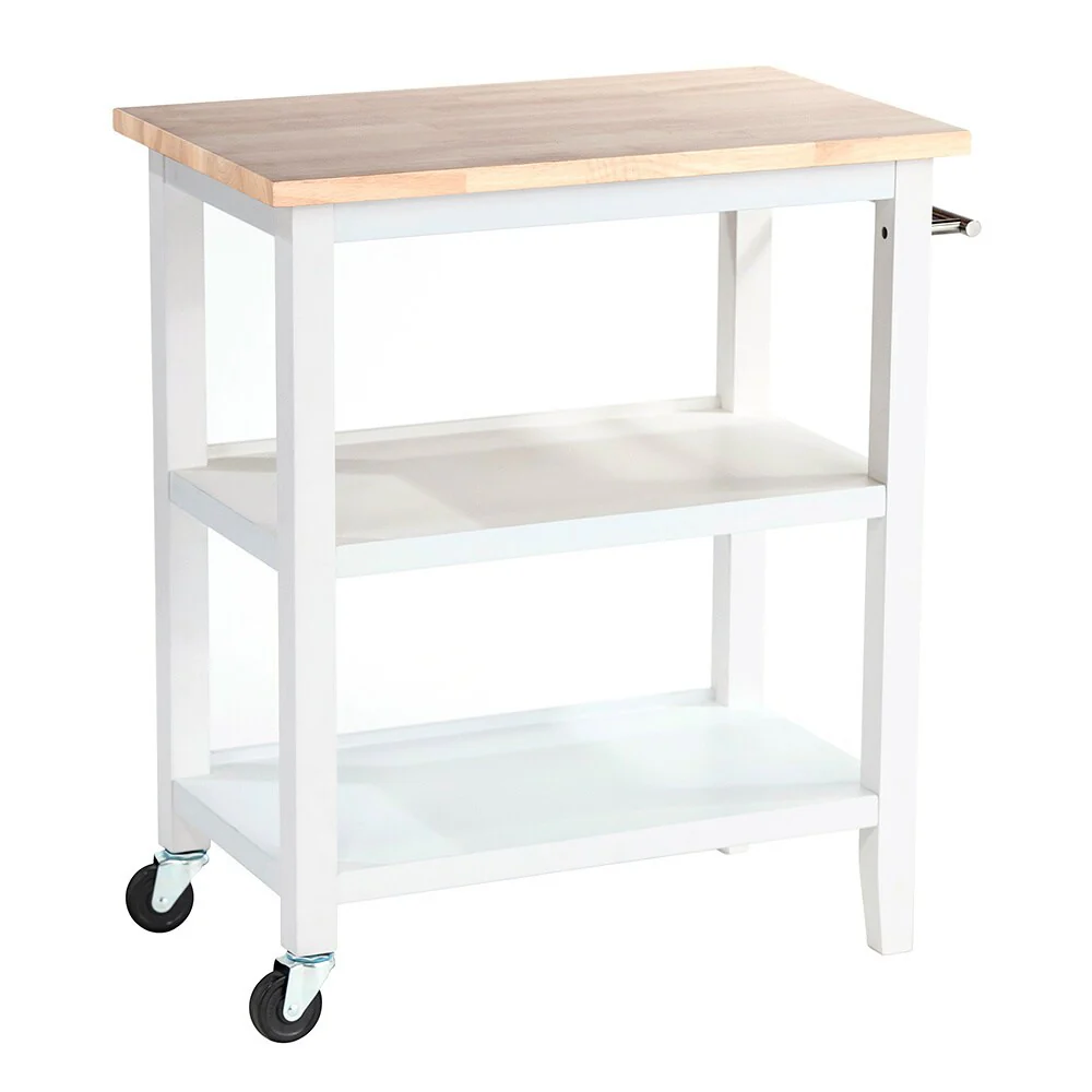White Wooden Kitchen Cart