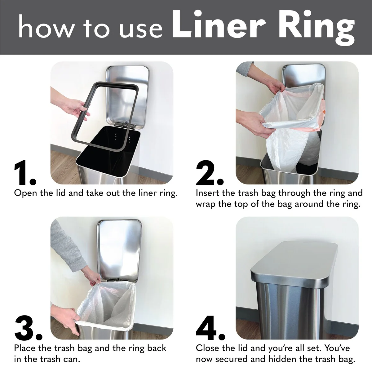 Qualiazero 50L / 13.2 Gallon Slim Step Can